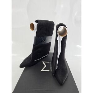 Marc Fisher Lottie Over The Knee Boots Womens 7M Black Suede Pointed Toe - NEW